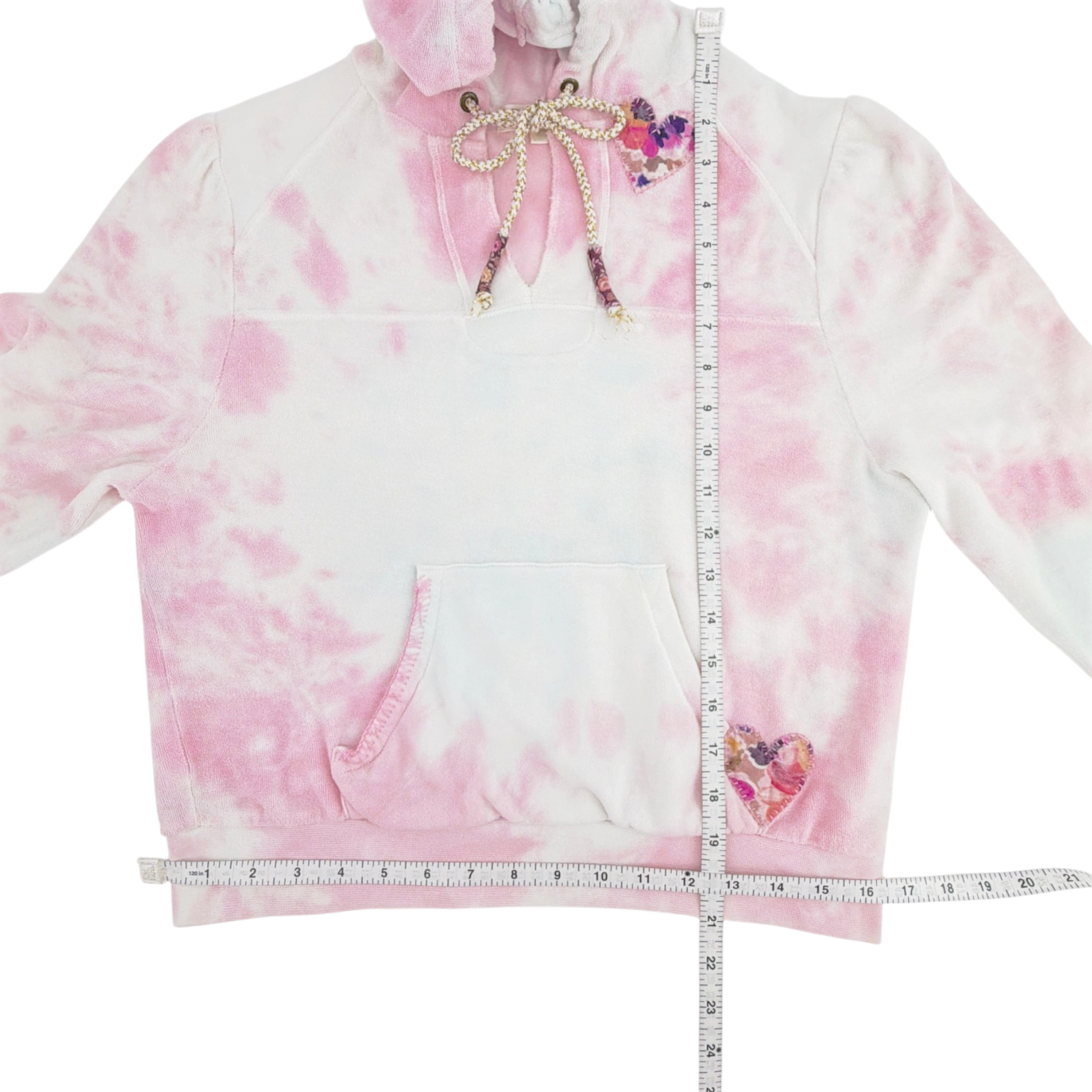 LOVESHACKFANCY Kirby Tie Dyed Terry Hoodie In Cherry Fizz S LoveShackFancy