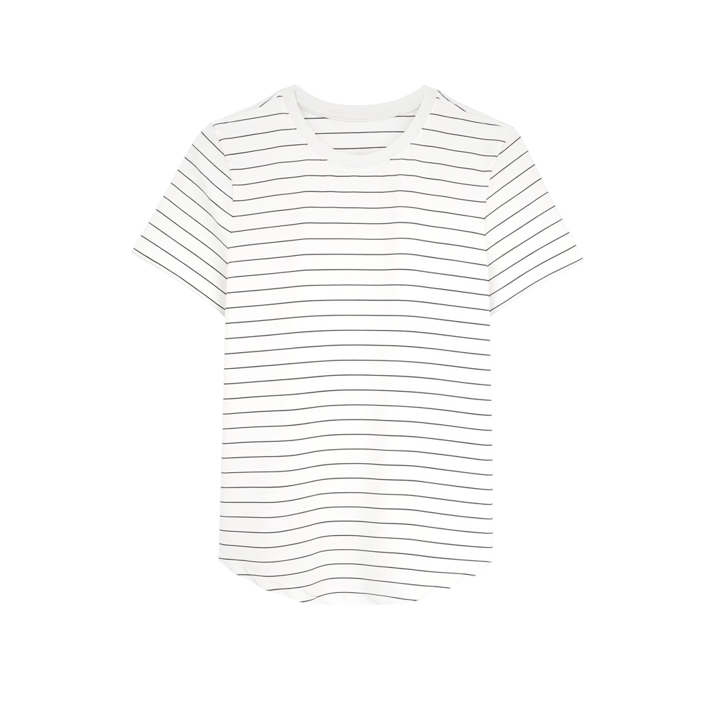 LULULEMON Love Crewneck T-Shirt in Short Serve Stripe White Black 6 Lululemon