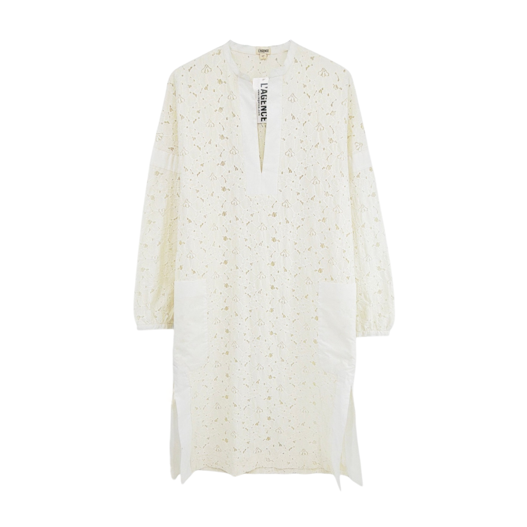 L'AGENCE Floral Lace Caftan Cover-up Dress One Size L'Agence