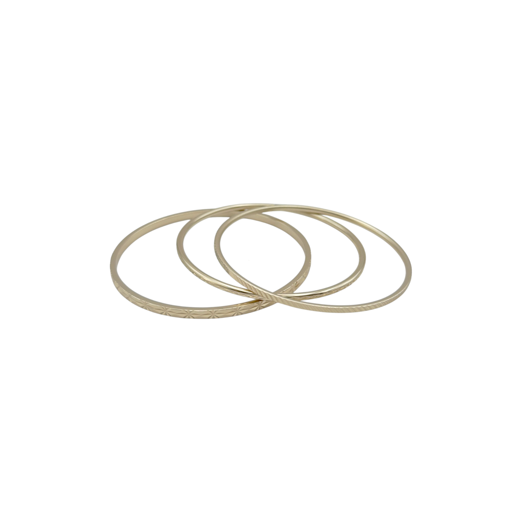 L GEORGE Designs Gold Plated Bangle Bracelet Bunch Set of 3 L George Designs