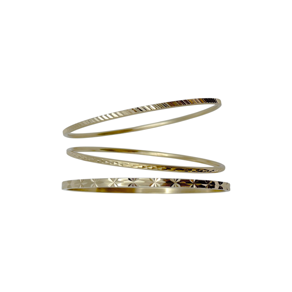 L GEORGE Designs Gold Plated Bangle Bracelet Bunch Set of 3 L George Designs