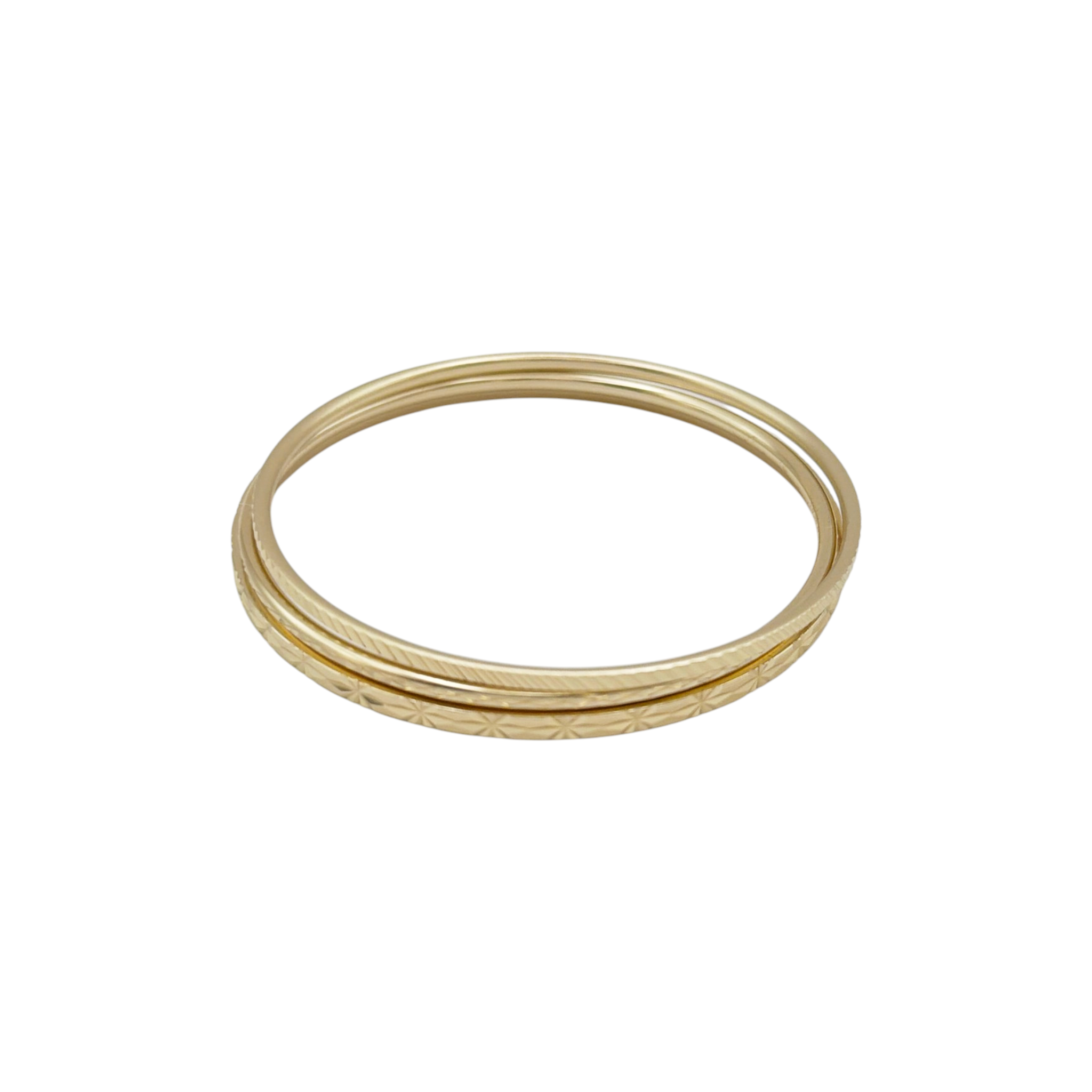 L GEORGE Designs Gold Plated Bangle Bracelet Bunch Set of 3 L George Designs