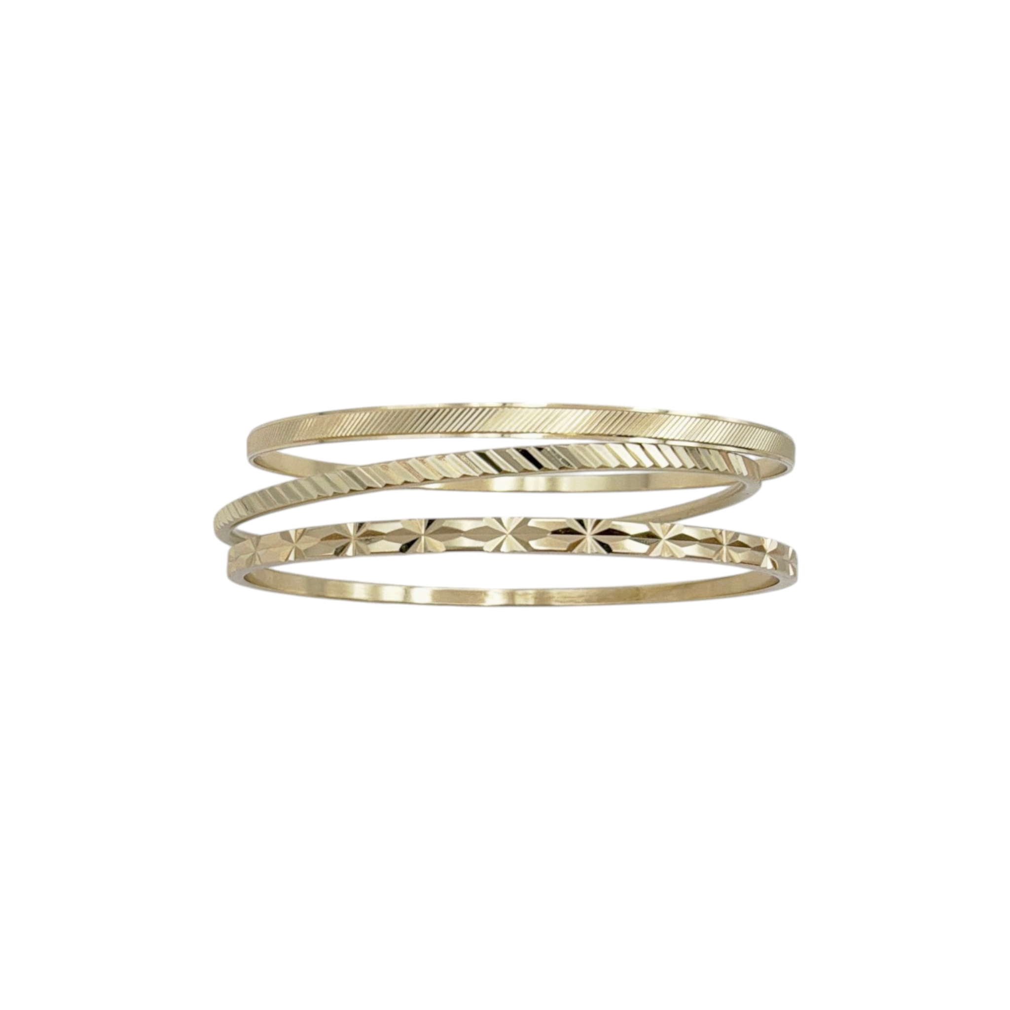 L GEORGE Designs Gold Plated Bangle Bracelet Bunch Set of 3 L George Designs