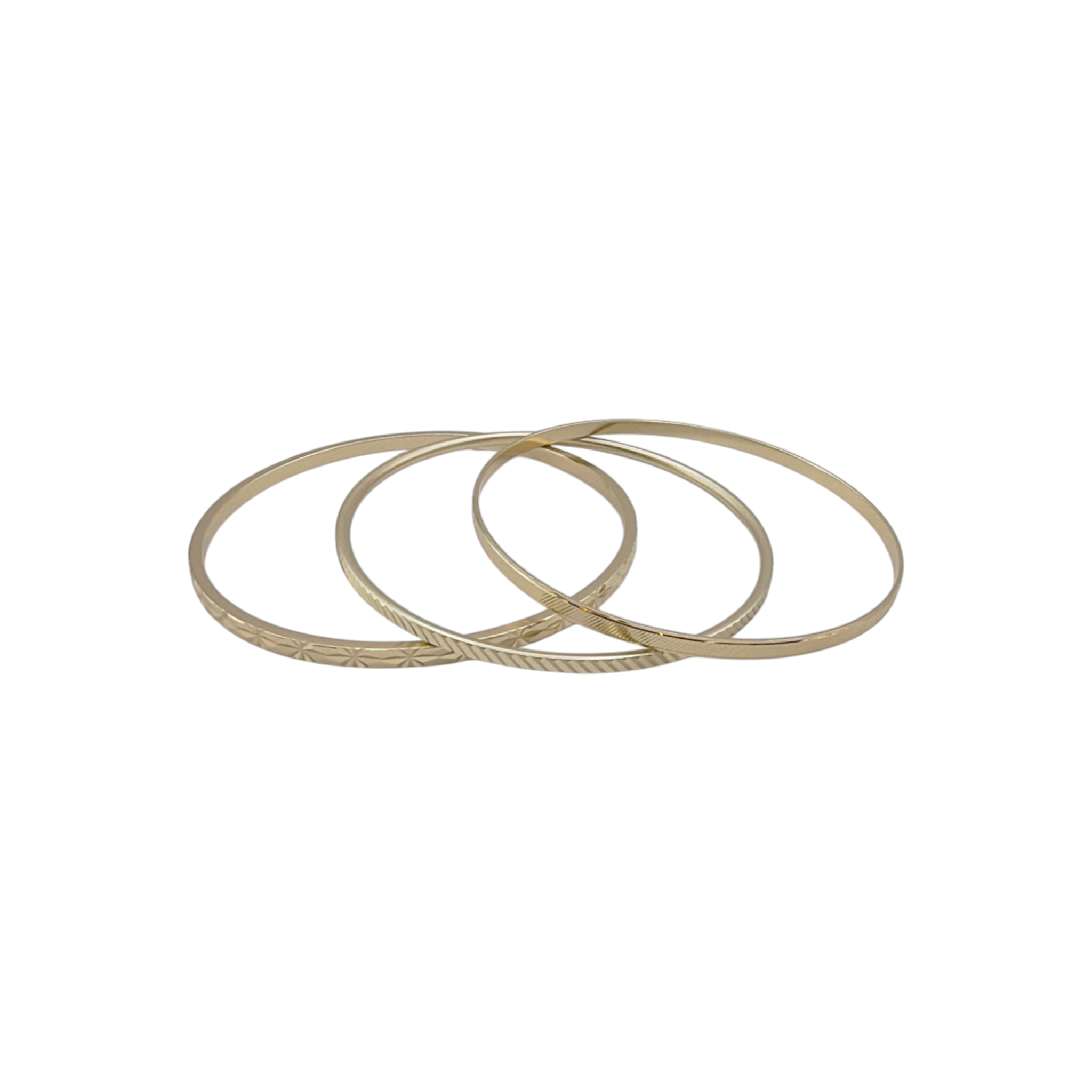 L GEORGE Designs Gold Plated Bangle Bracelet Bunch Set of 3 L George Designs