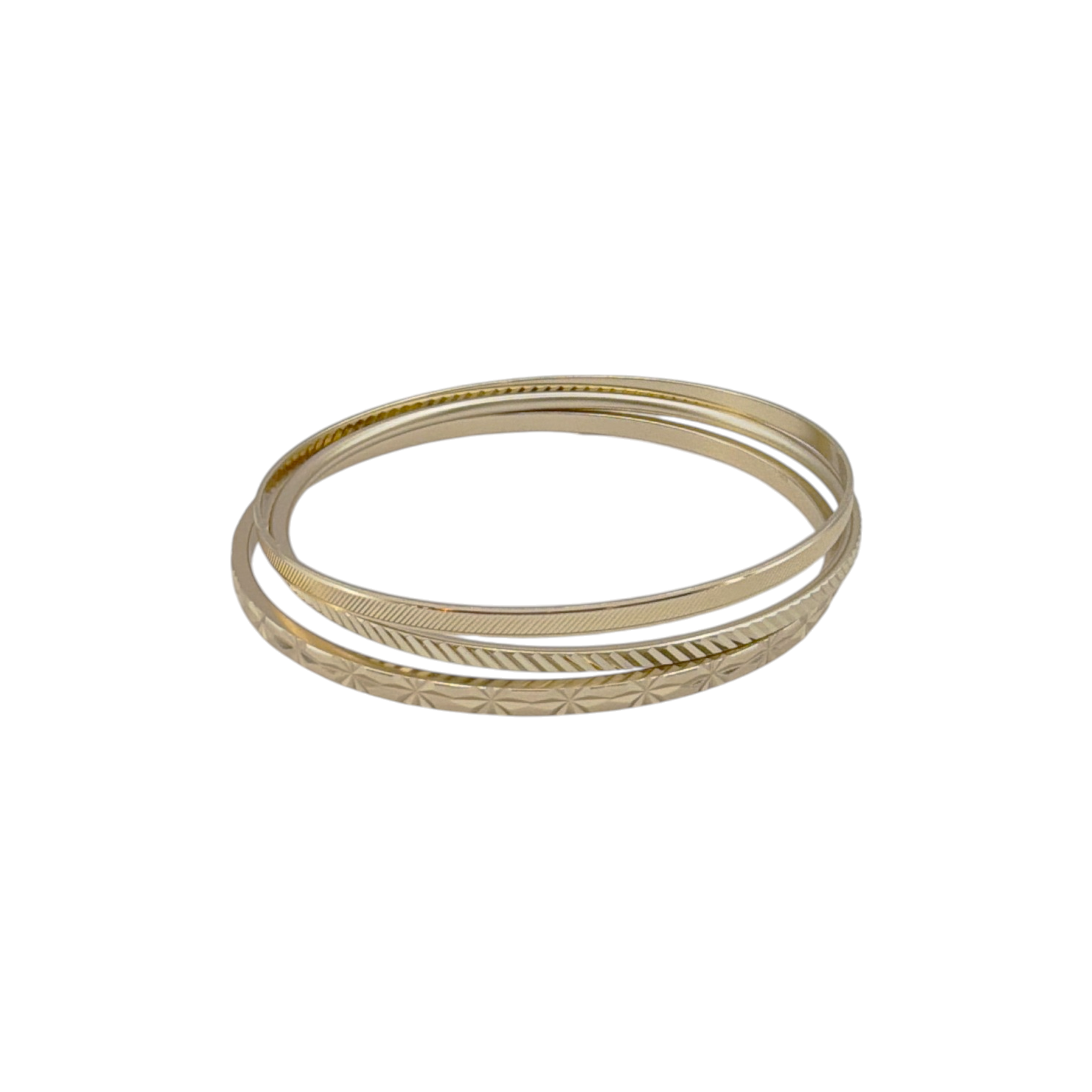 L GEORGE Designs Gold Plated Bangle Bracelet Bunch Set of 3 L George Designs