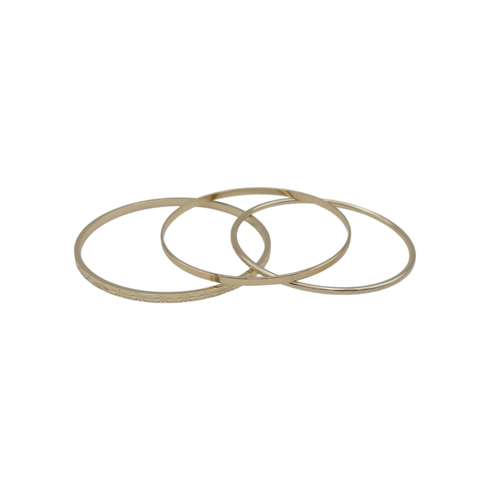 L GEORGE Designs Gold Plated Bangle Bracelet Bunch Set of 3 L George Designs