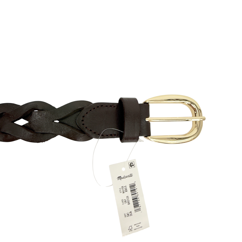 MADEWELL Braided Belt in Dark Carob XXS-S Madewell