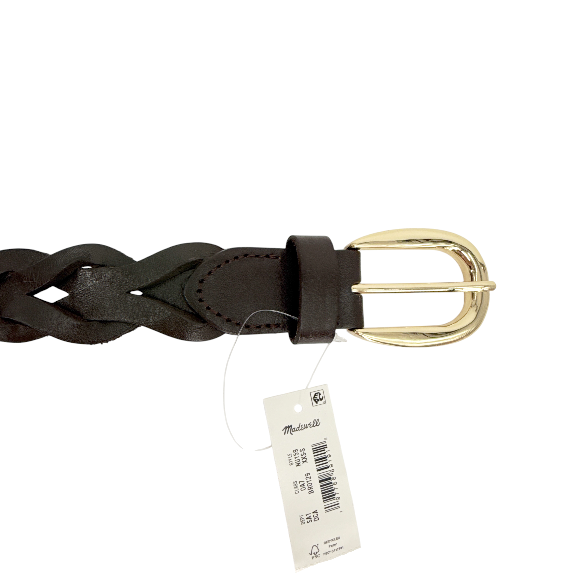 MADEWELL Braided Belt in Dark Carob XXS-S Madewell