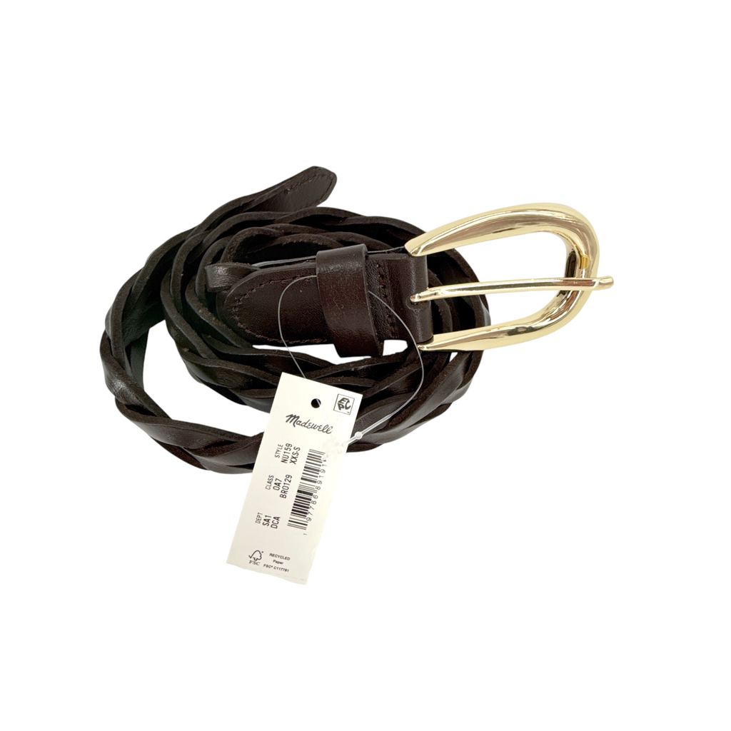 MADEWELL Braided Belt in Dark Carob XXS-S Madewell