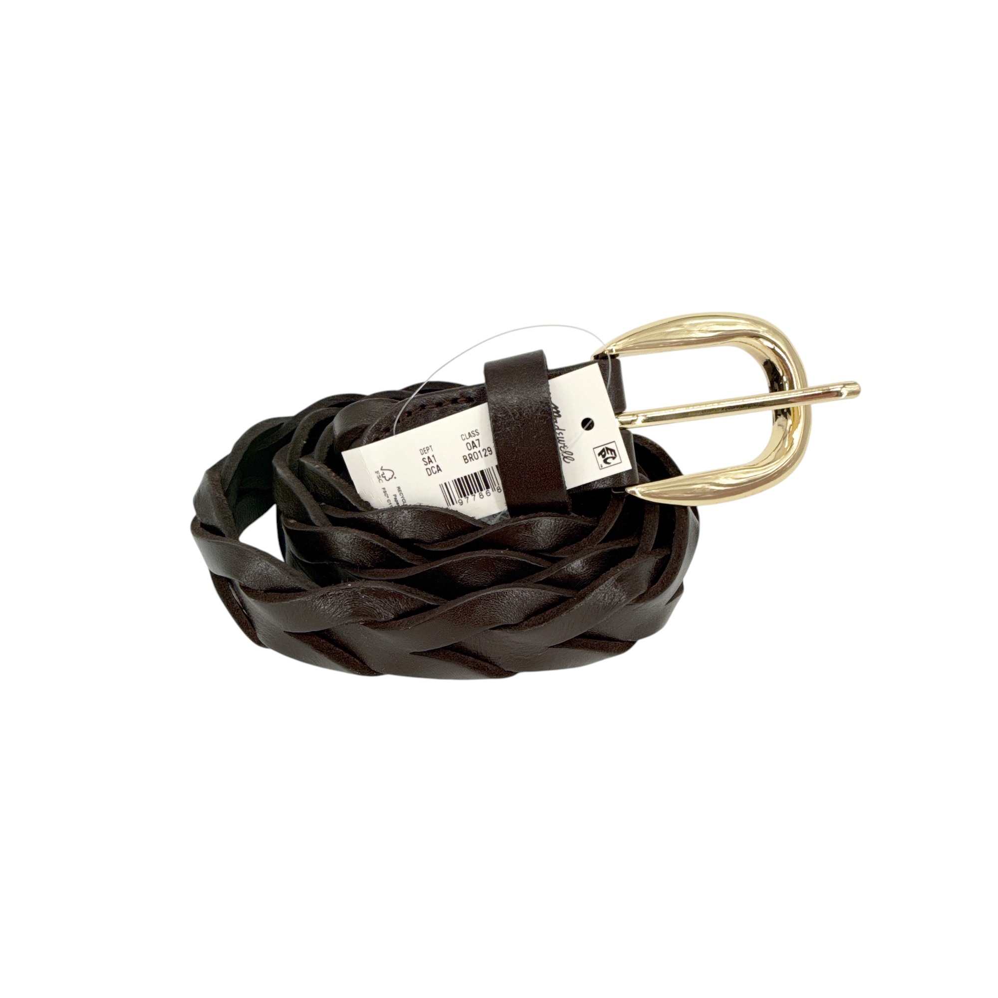 MADEWELL Braided Belt in Dark Carob XXS-S Madewell