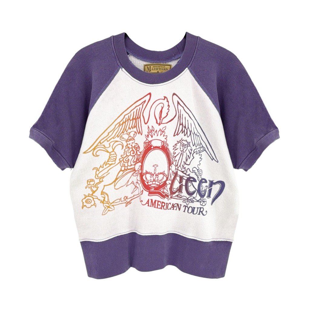 MADEWORN Queen American Tour Short Sleeve Sweatshirt S Madeworn