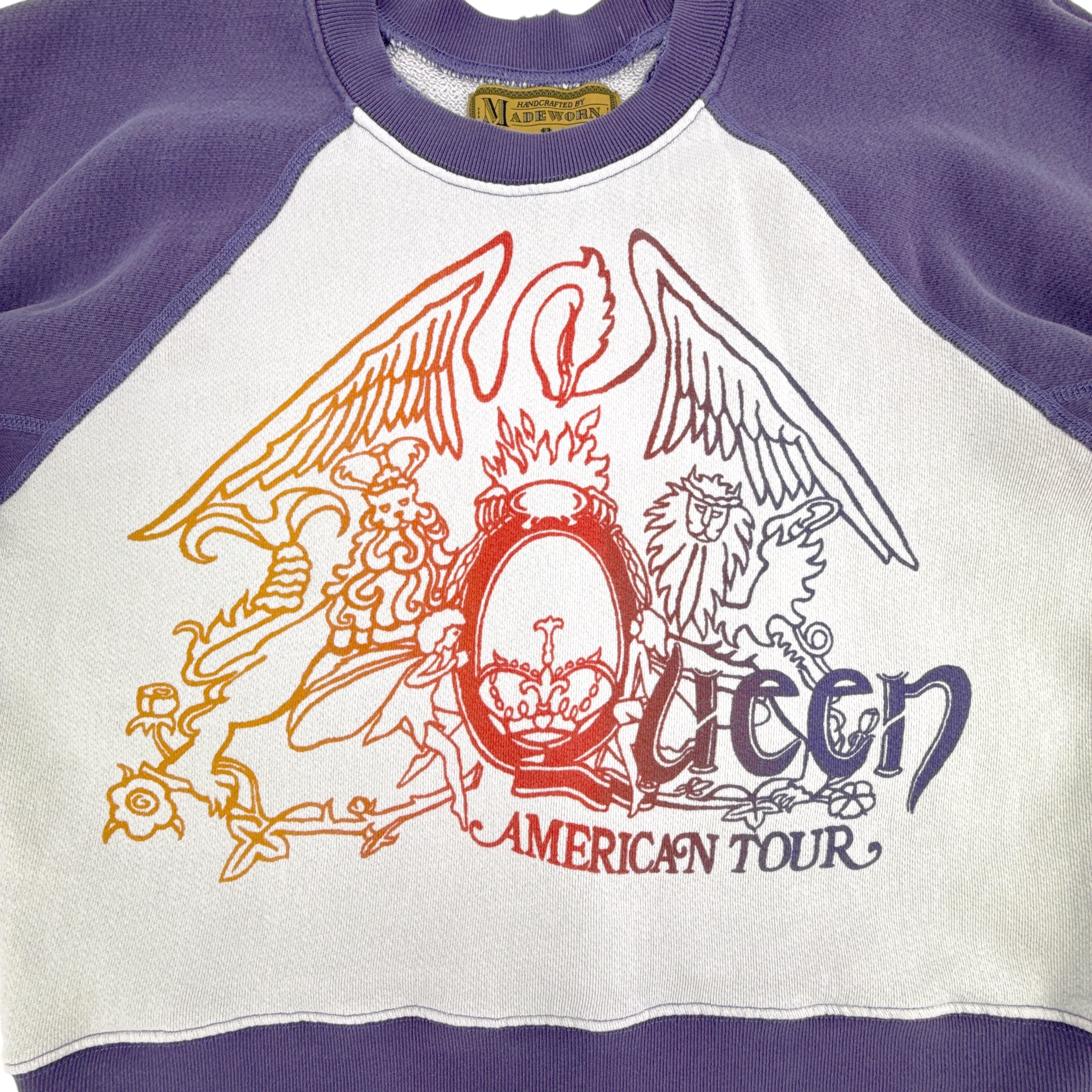 MADEWORN Queen American Tour Short Sleeve Sweatshirt S Madeworn