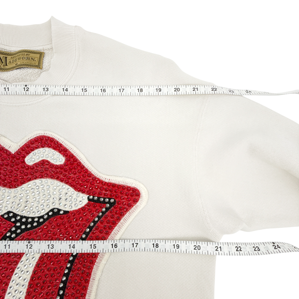 MADEWORN Rolling Stones Crystal Patch Classic Crew Sweatshirt XS Madeworn
