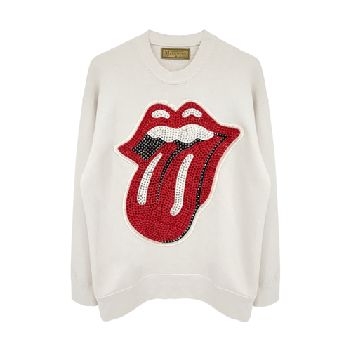 MADEWORN Rolling Stones Crystal Patch Classic Crew Sweatshirt XS Madeworn