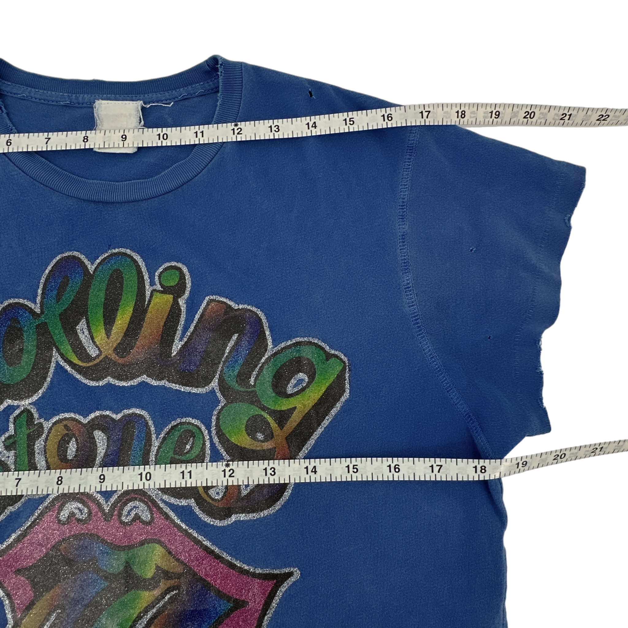 MADEWORN Rolling Stones Summer '78 Glitter Crew Tee in XS Madeworn