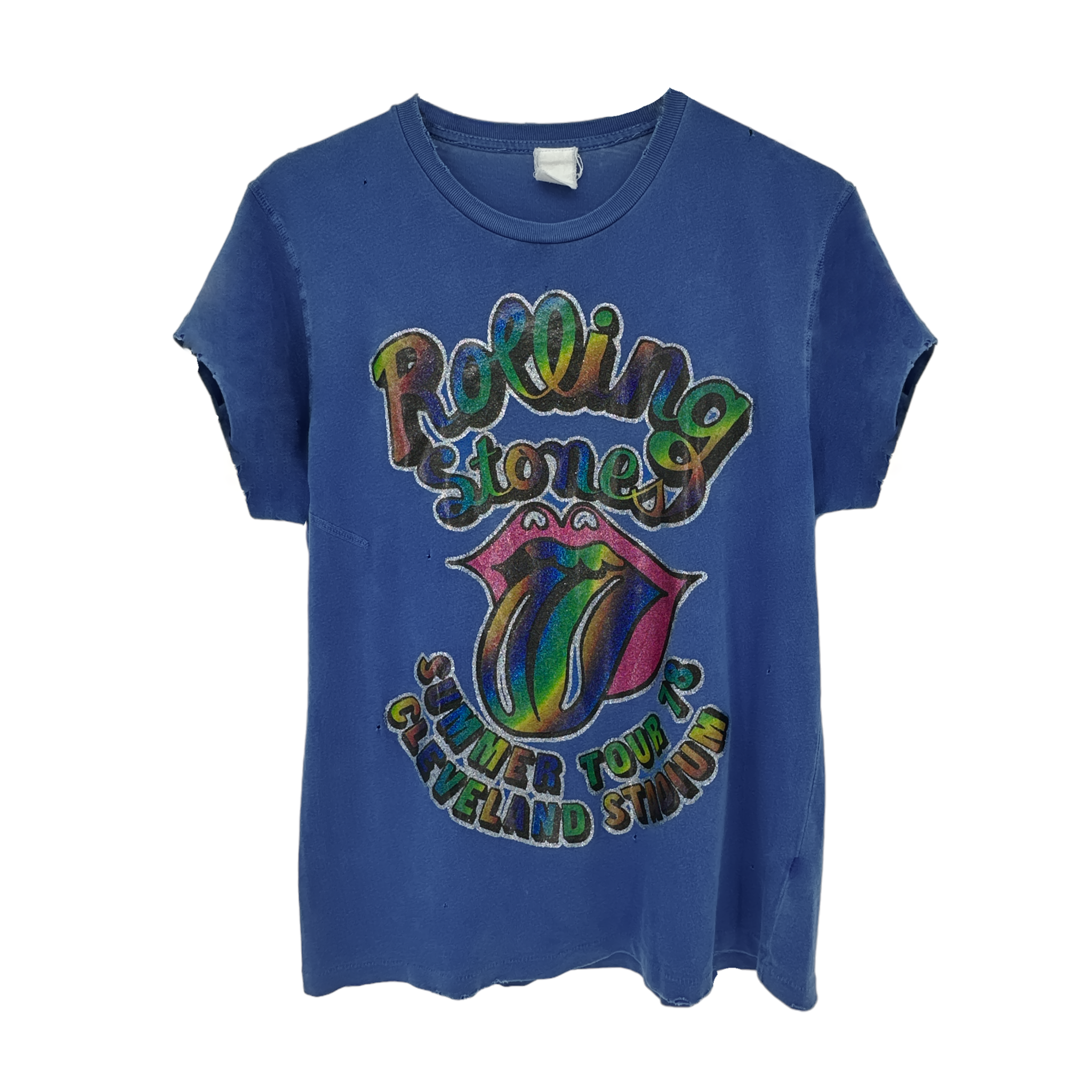 MADEWORN Rolling Stones Summer '78 Glitter Crew Tee in XS Madeworn