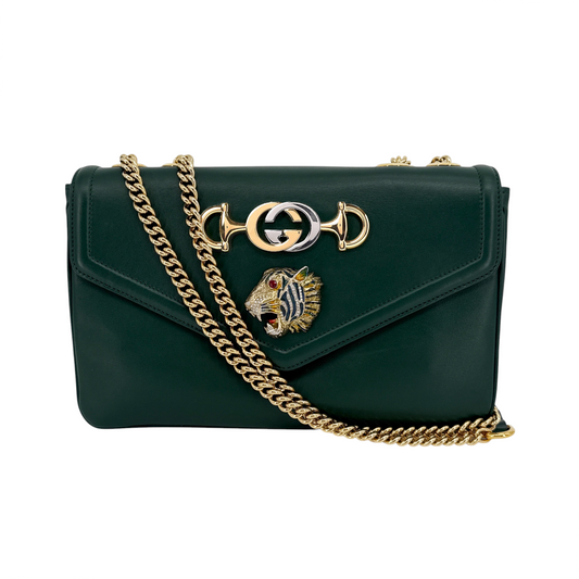 GUCCI Rajah Medium Shoulder Bag in Vintage Green
