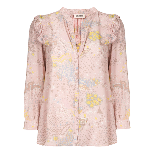 ZADIG & VOLTAIRE Tygg Print Glam Rock Shirt XS