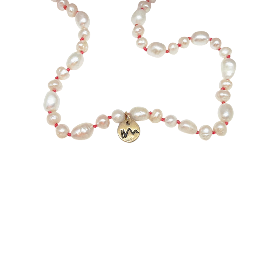 MAISON IREM Big Heart Necklace Pearl & Gold Maison Irem