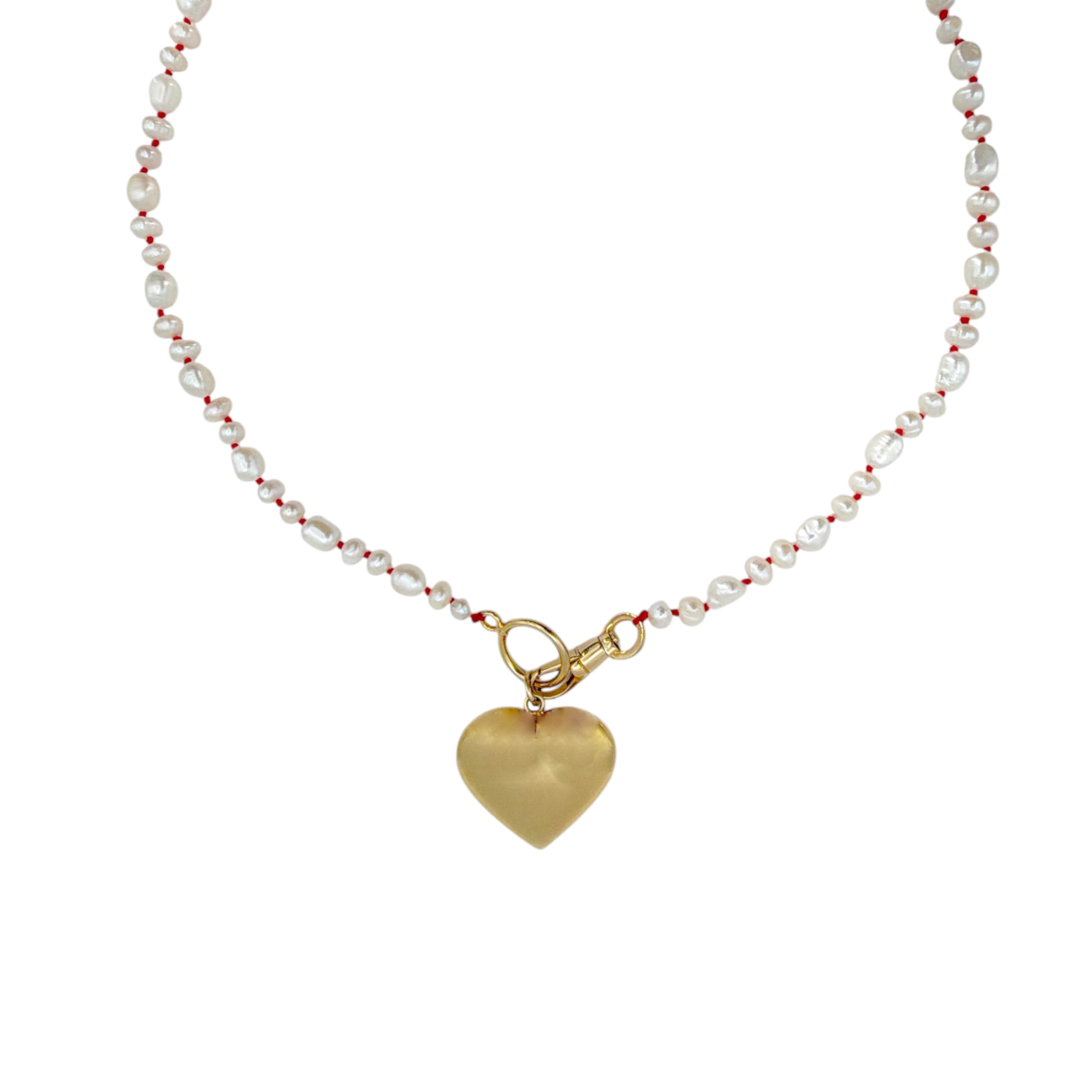 MAISON IREM Big Heart Necklace Pearl & Gold Maison Irem