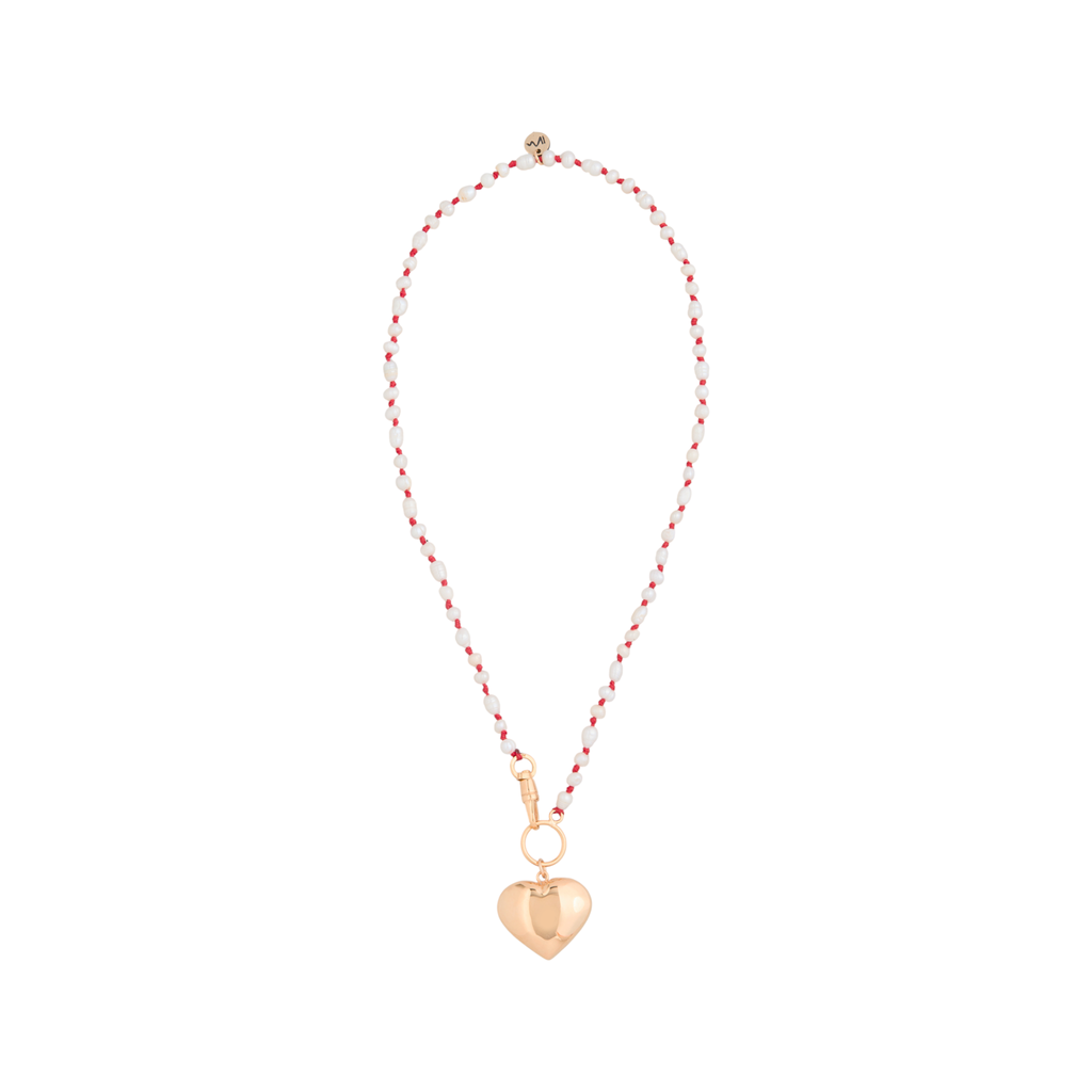 MAISON IREM Big Heart Necklace Pearl & Gold Maison Irem