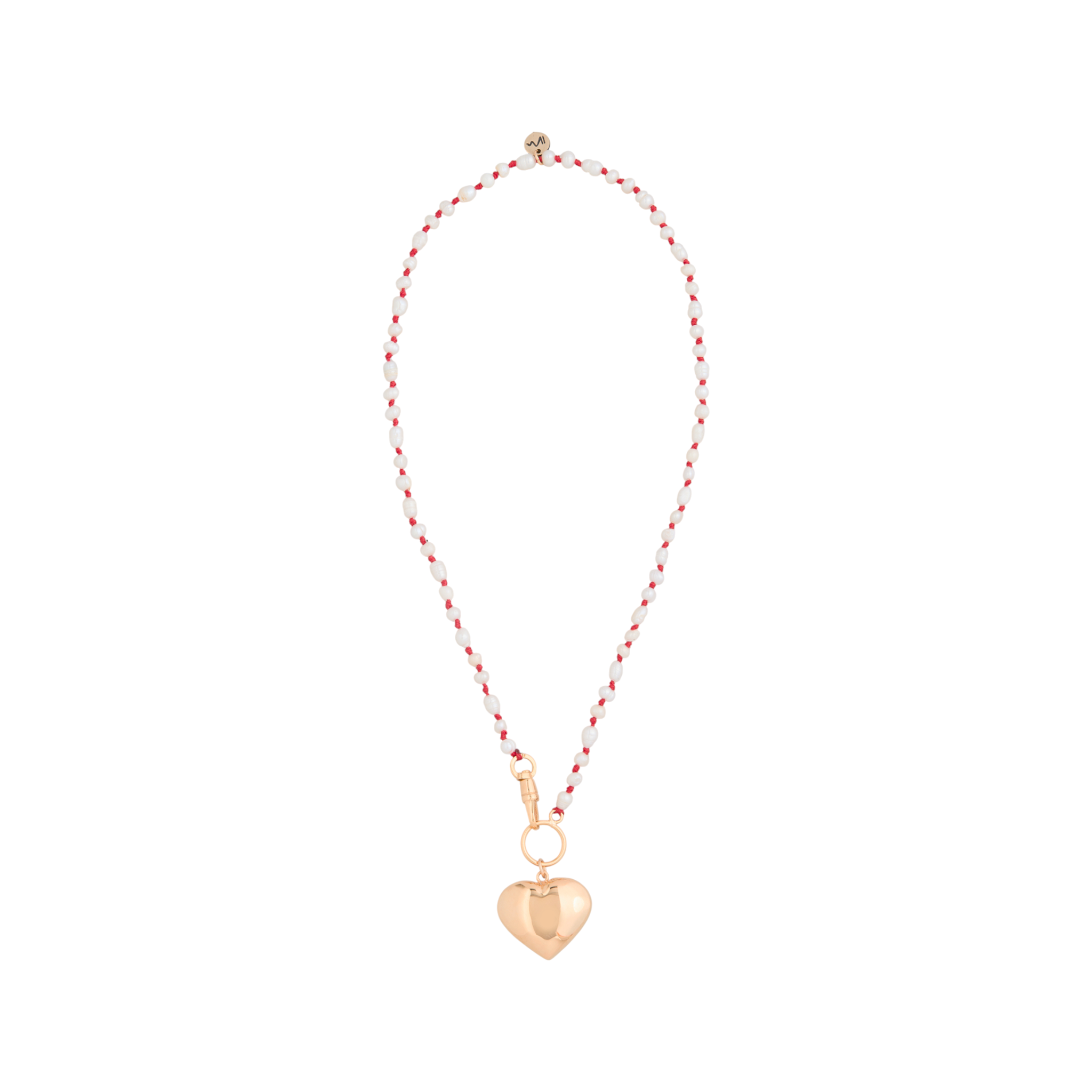 MAISON IREM Big Heart Necklace Pearl & Gold Maison Irem