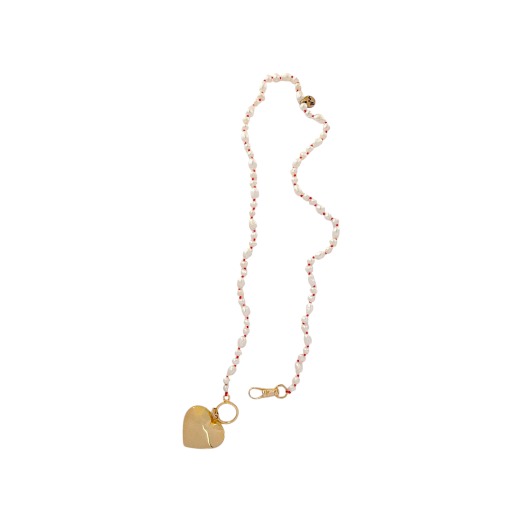 MAISON IREM Big Heart Necklace Pearl & Gold Maison Irem
