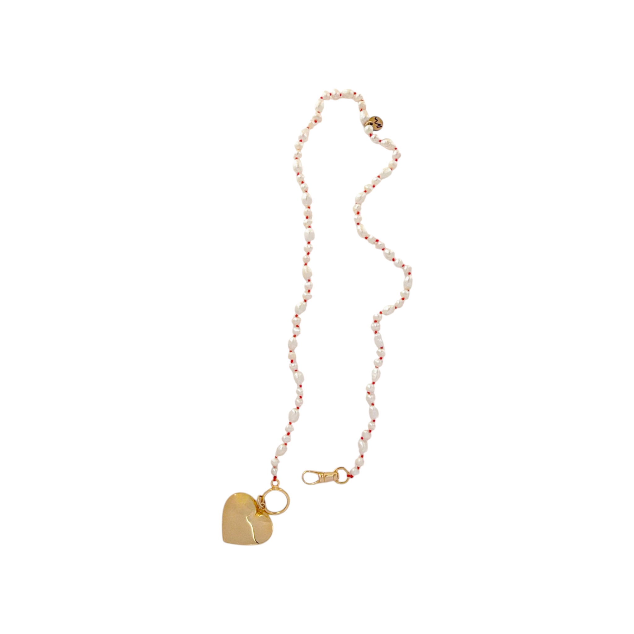 MAISON IREM Big Heart Necklace Pearl & Gold Maison Irem
