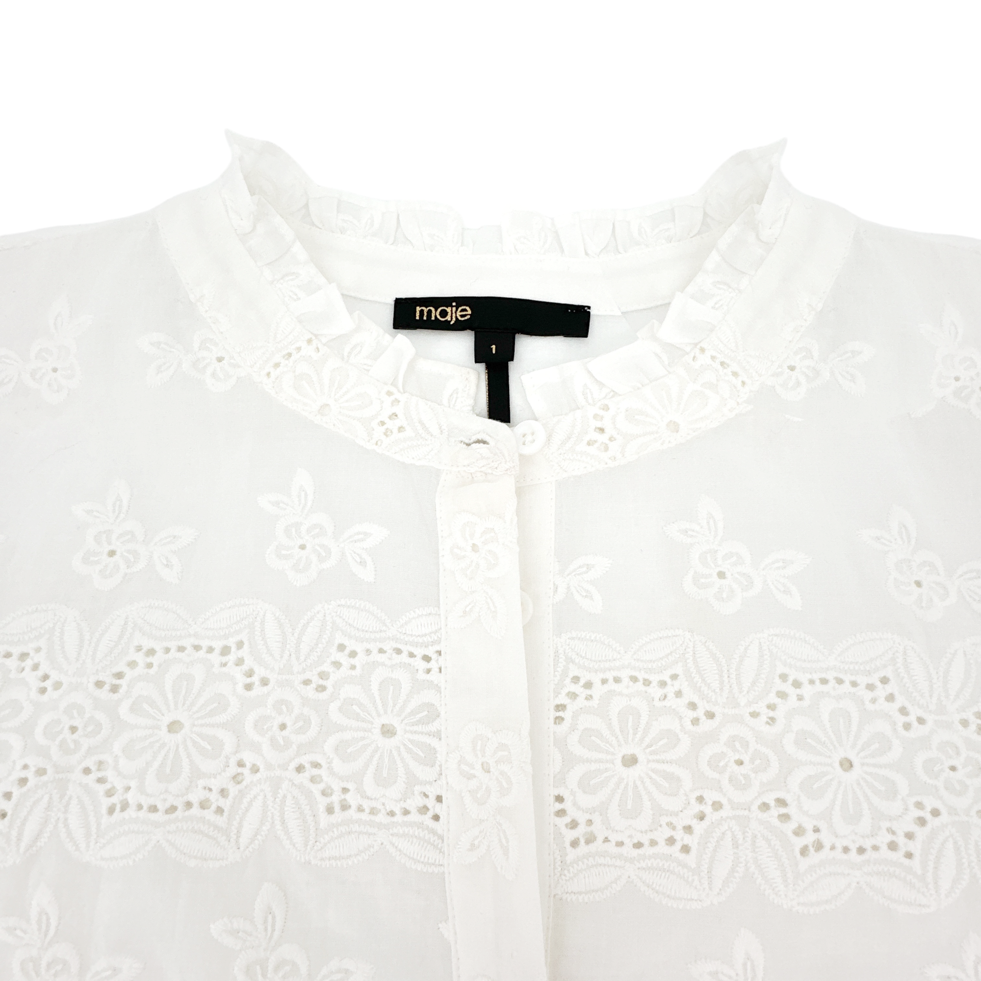 MAJE Ceanna Embroidered Cotton Shirt 1 | S Maje