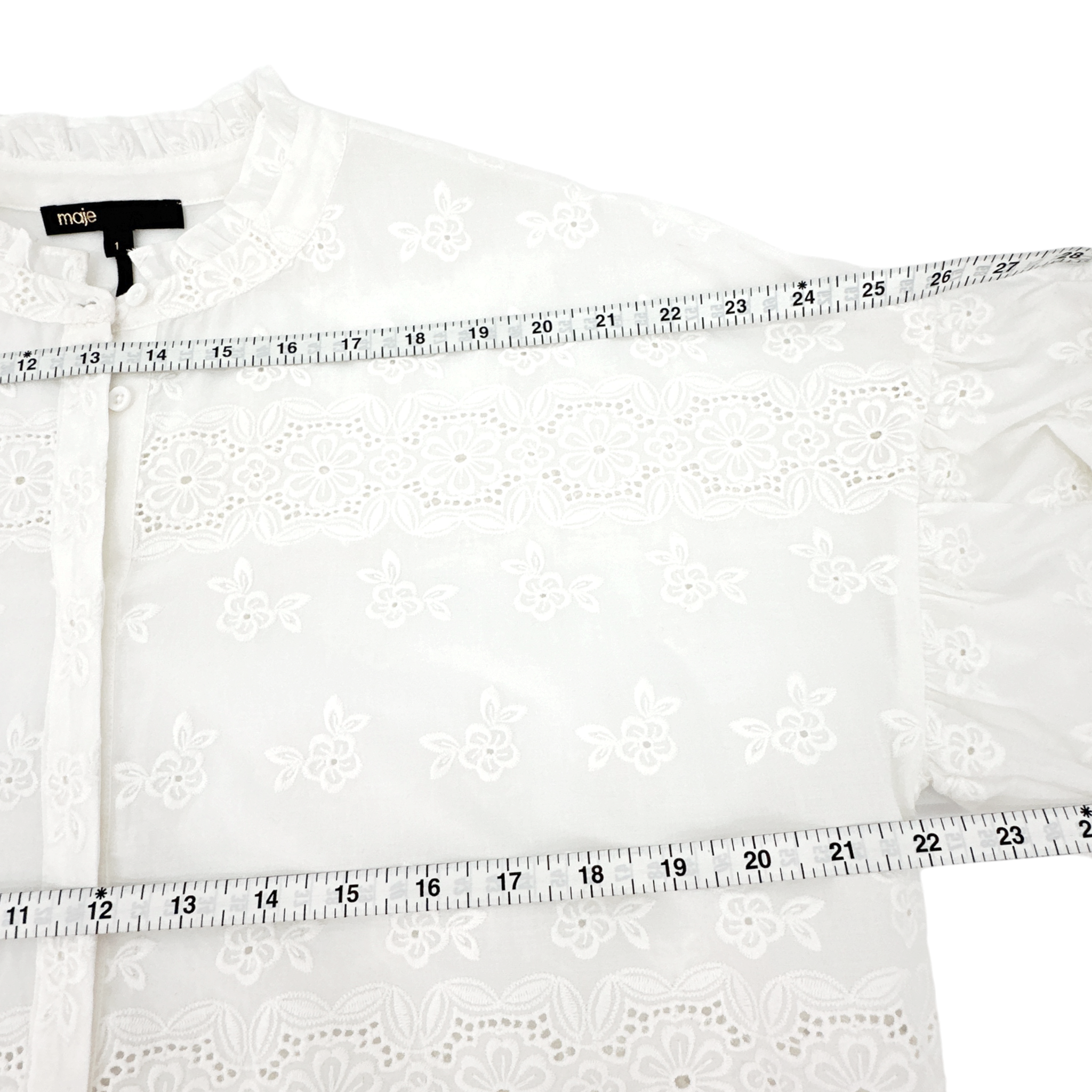 MAJE Ceanna Embroidered Cotton Shirt 1 | S Maje