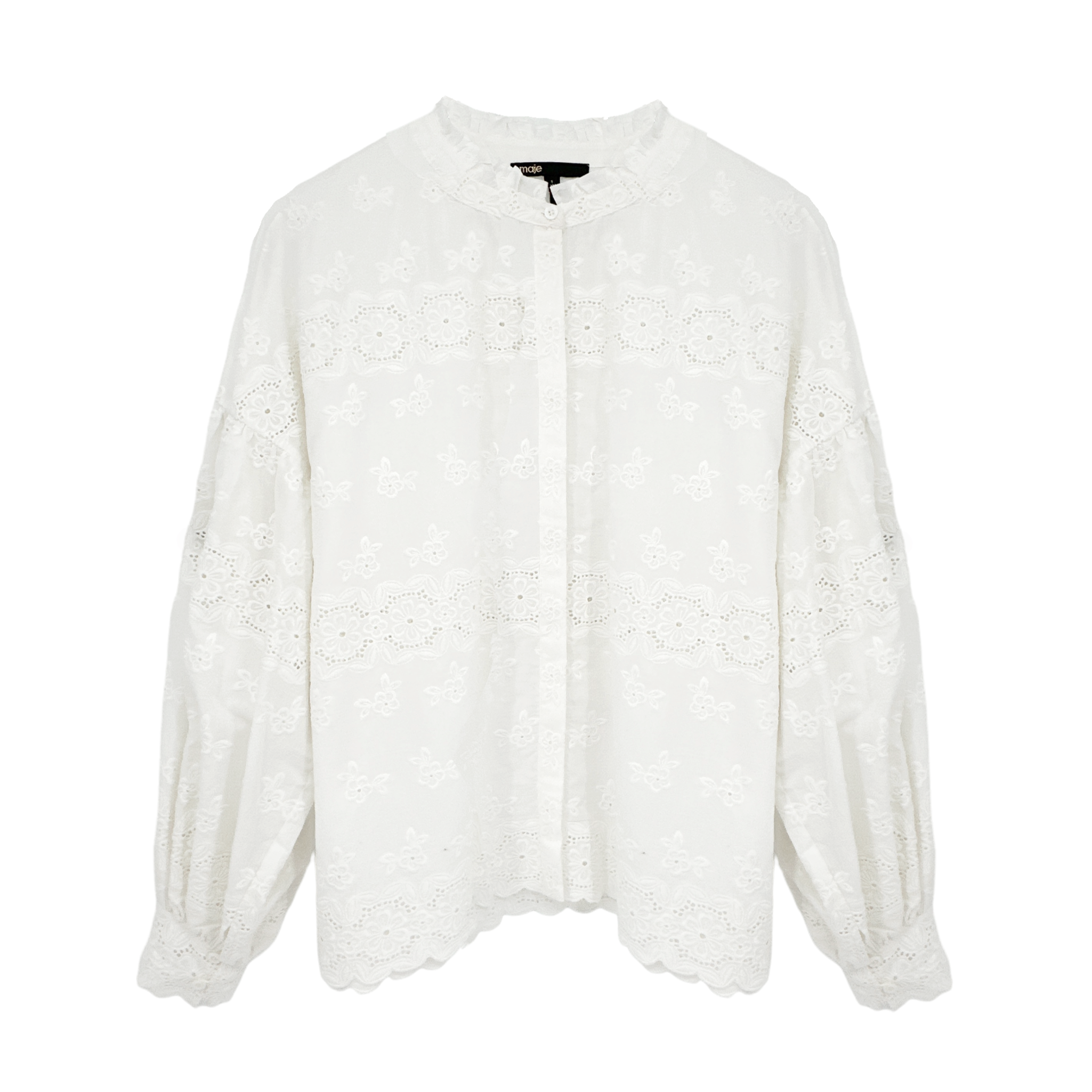 MAJE Ceanna Embroidered Cotton Shirt 1 | S Maje