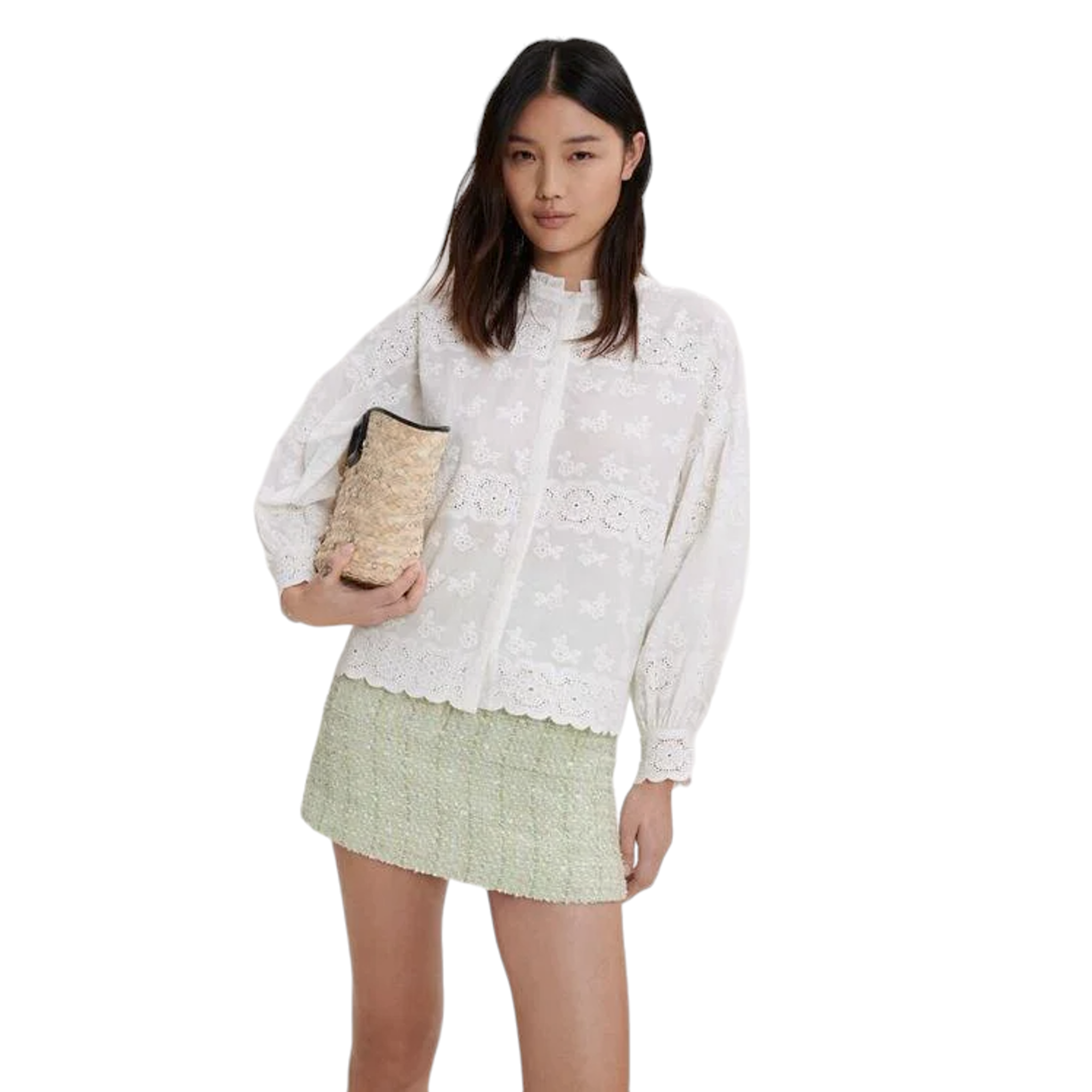 MAJE Ceanna Embroidered Cotton Shirt 1 | S Maje