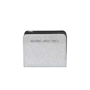 MARC JACOBS Mini Glitter Compact Wallet in Silver