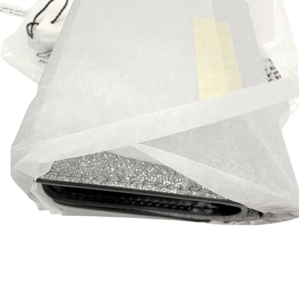 MARC JACOBS Mini Glitter Compact Wallet in Silver Marc Jacobs