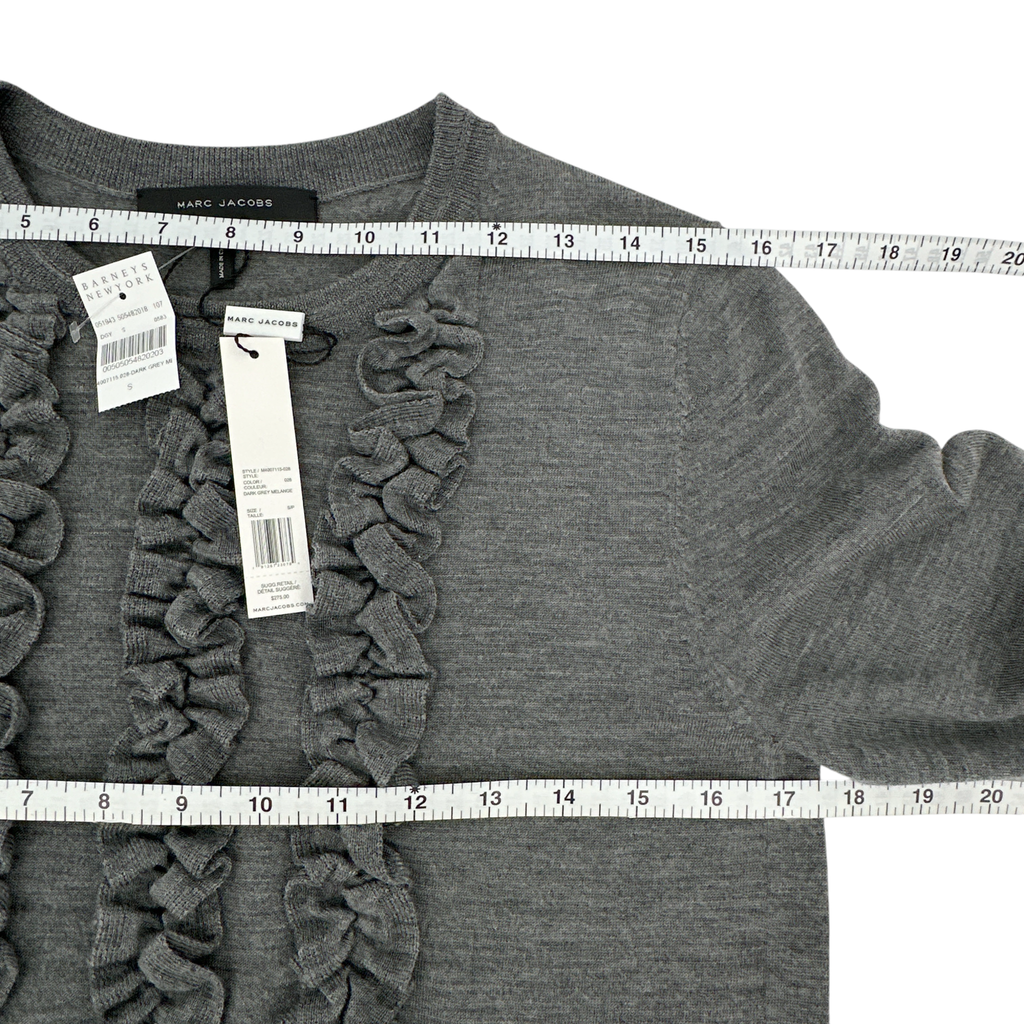 MARC JACOBS Ruffle Merino Wool Sweater S Marc Jacobs