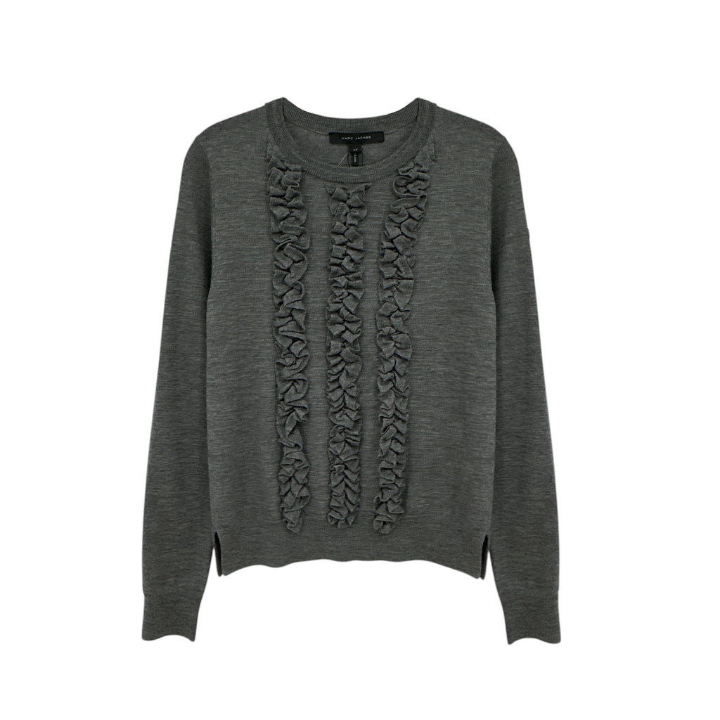 MARC JACOBS Ruffle Merino Wool Sweater S Marc Jacobs