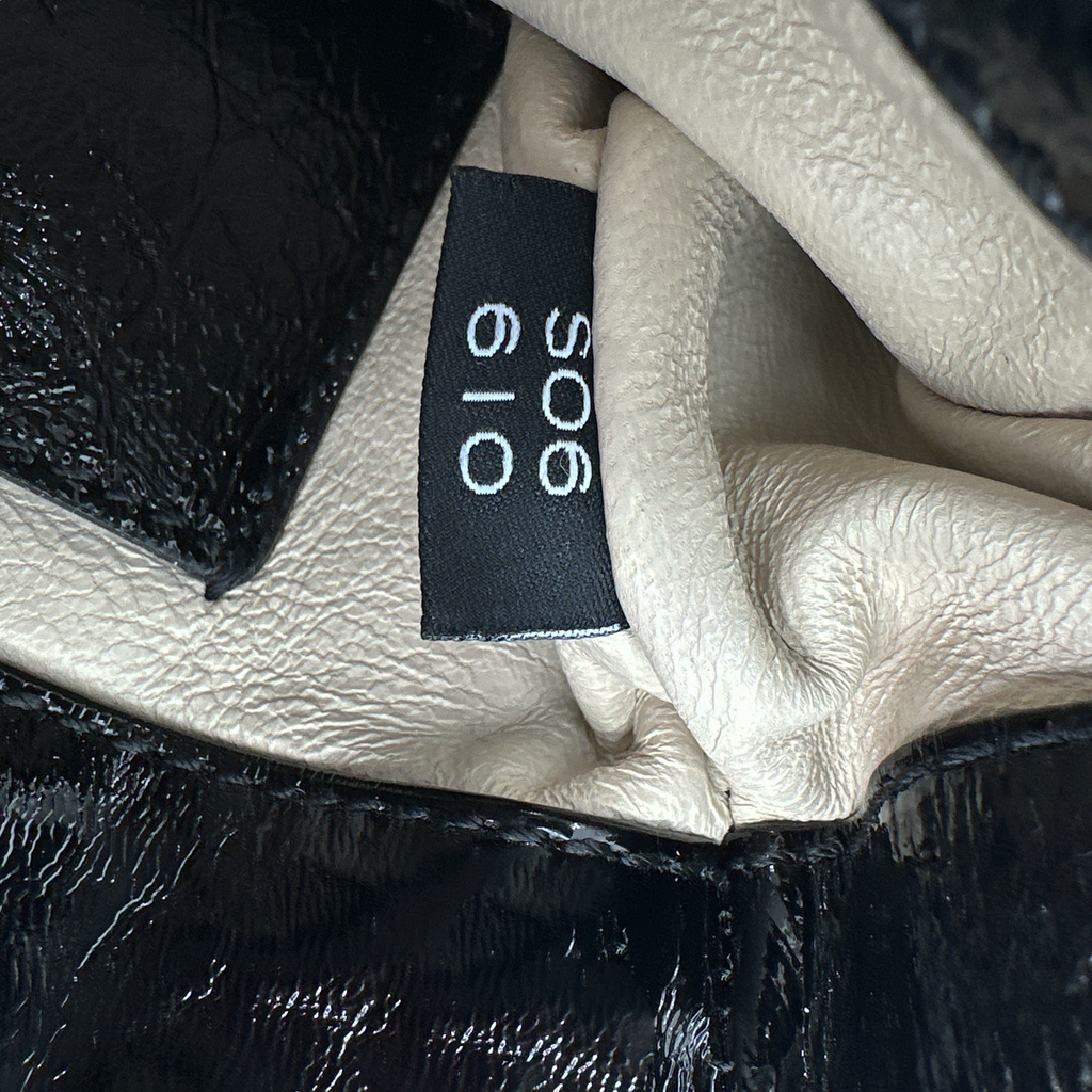 MARC JACOBS Textured Patent Leather Mini Chain Bag in Black Marc Jacobs