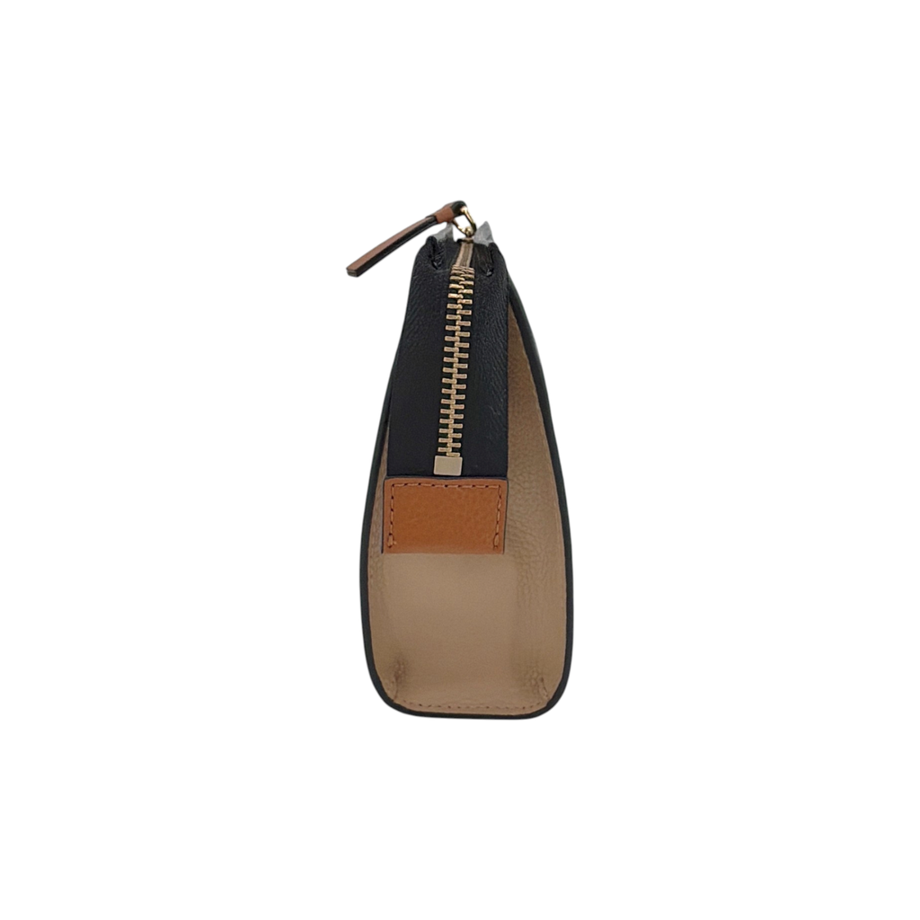 MARC JACOBS The Grind Leather Cosmetic Pouch in Smoked Almond Multi Marc Jacobs