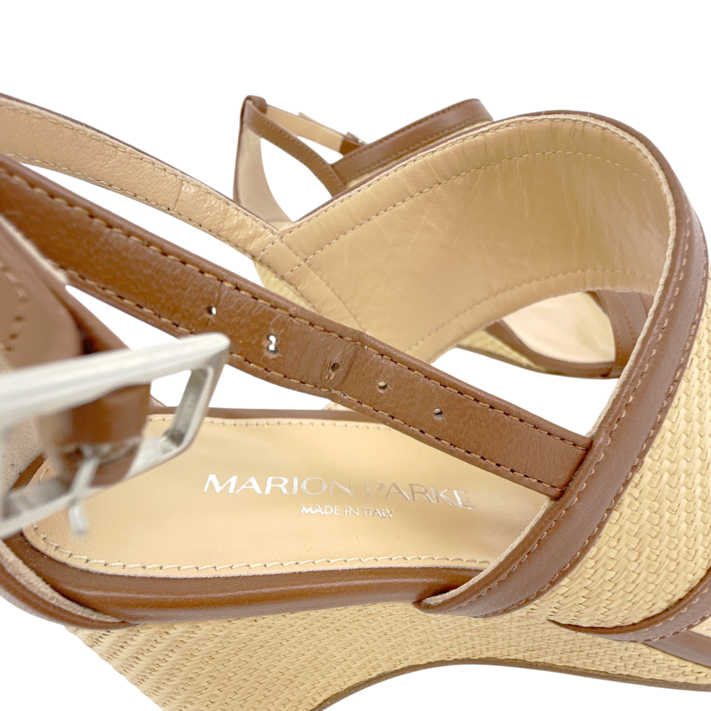 MARION PARKE Penny 70 Wedge in Luggage 37 Marion Parke