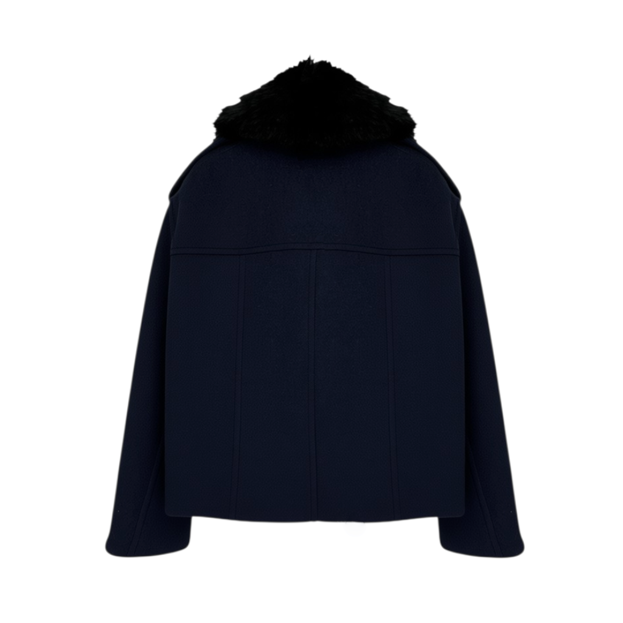 MERCER COLLECTIVE Georgia Faux Fur Collar Double-Breasted Peacoat S Mercer Collective