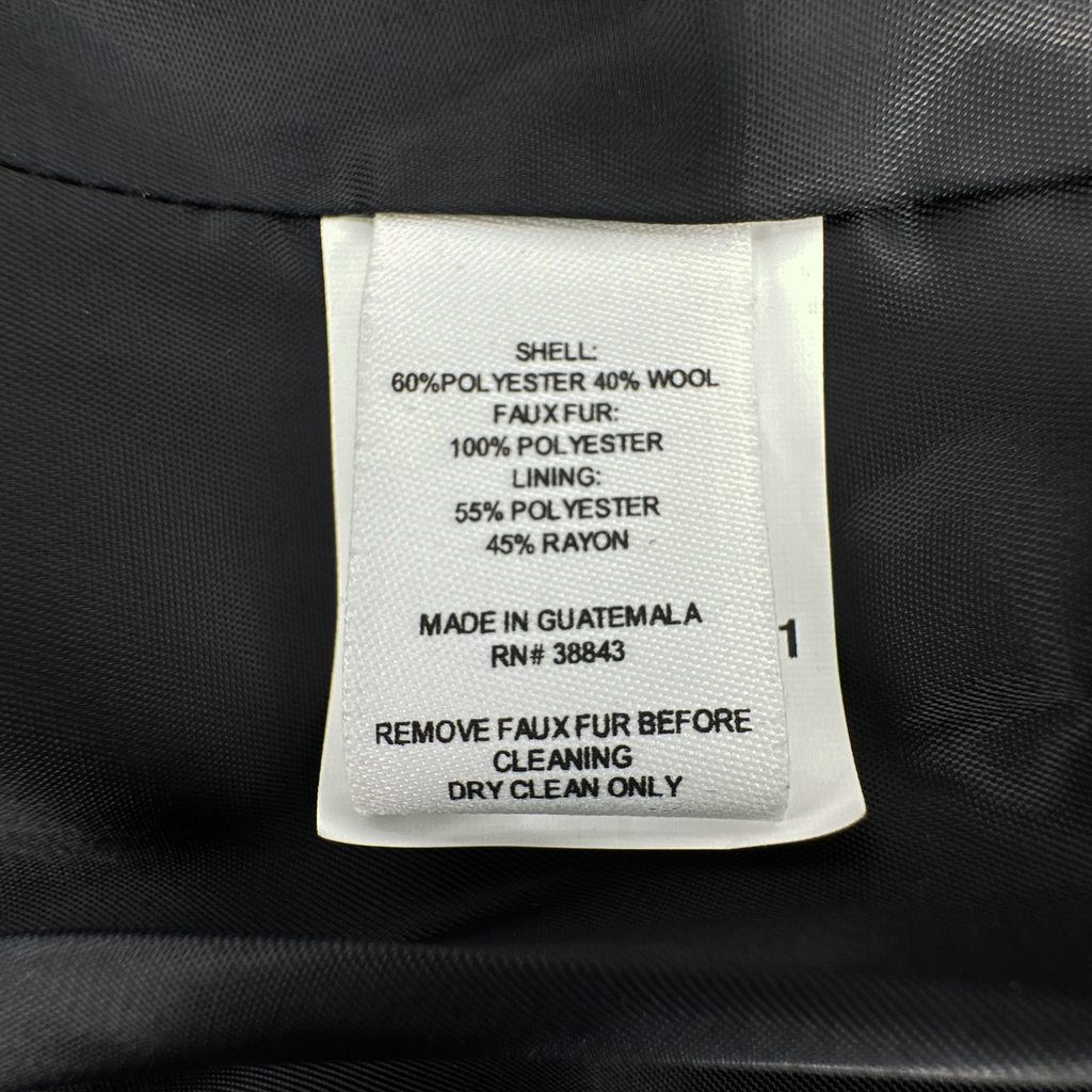 MERCER COLLECTIVE Georgia Faux Fur Collar Double-Breasted Peacoat S Mercer Collective