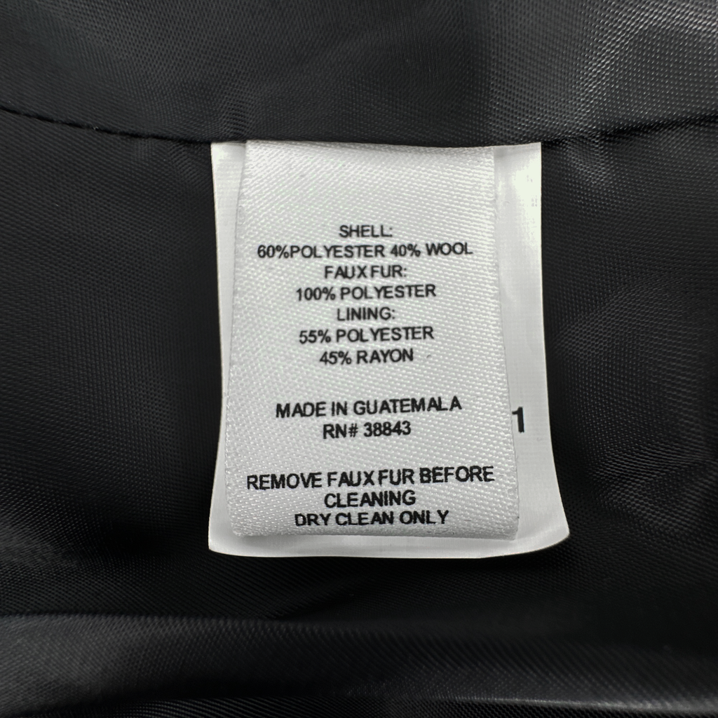 MERCER COLLECTIVE Georgia Faux Fur Collar Double-Breasted Peacoat S Mercer Collective