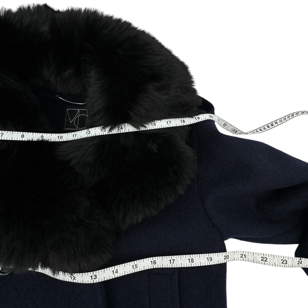 MERCER COLLECTIVE Georgia Faux Fur Collar Double-Breasted Peacoat S Mercer Collective
