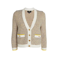 ME+EM Summer Jacquard 3/4 Sleeve Jacket in Cream Multi S ME+EM