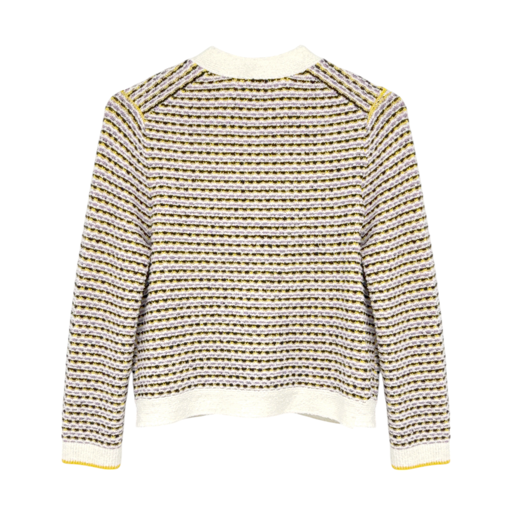 ME+EM Summer Jacquard 3/4 Sleeve Jacket in Cream Multi S ME+EM