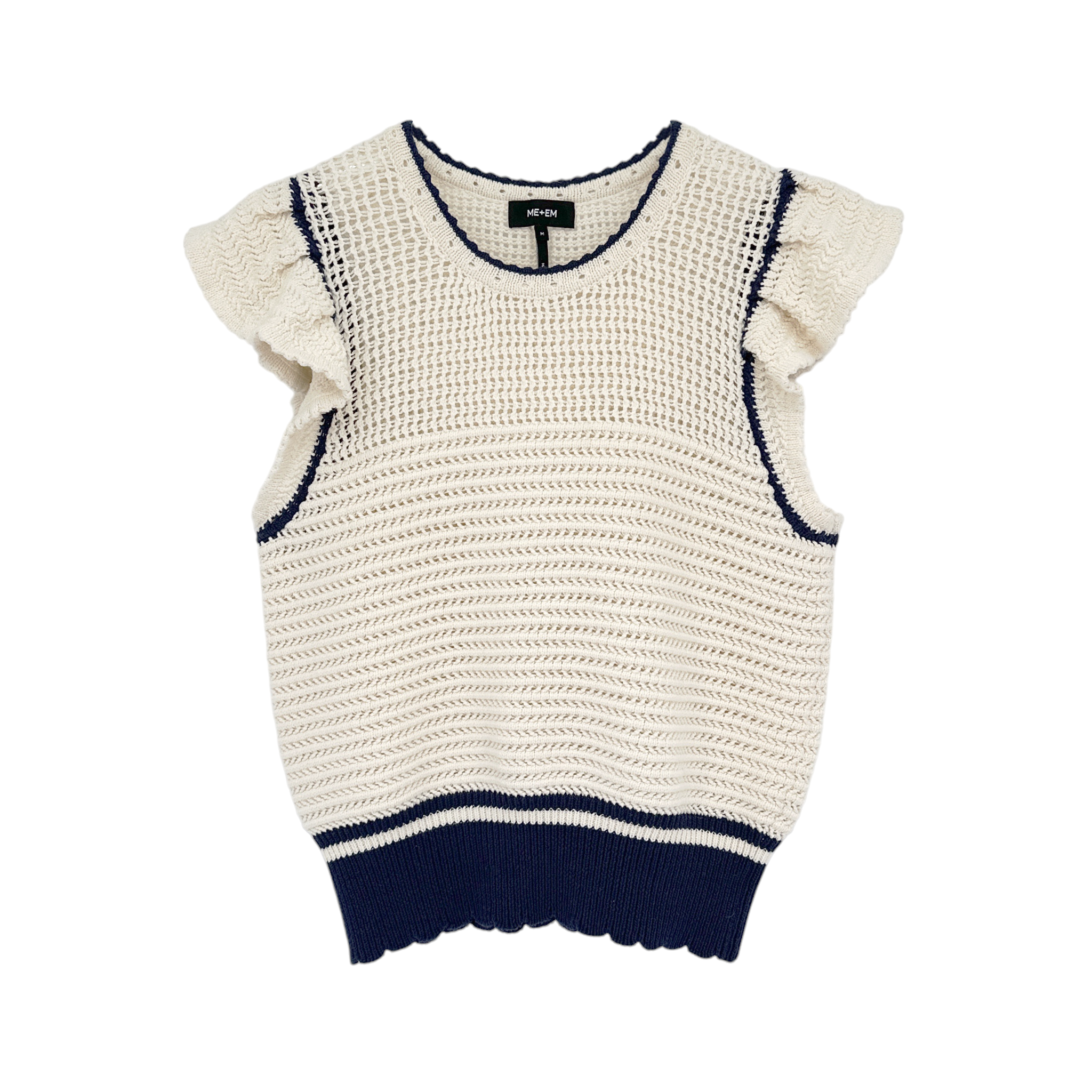 ME+EM Sweater Vest with Ruffles M ME+EM