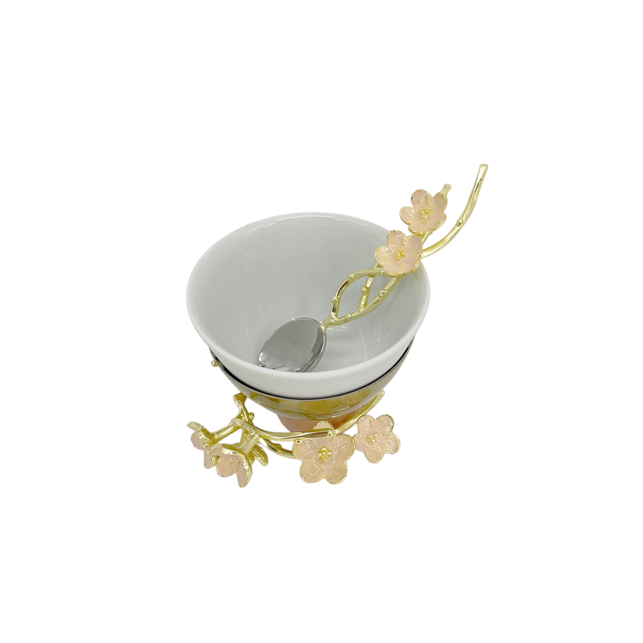 MICHAEL ARAM Cherry Blossom Porcelain Small Bowl with Spoon Michael Aram