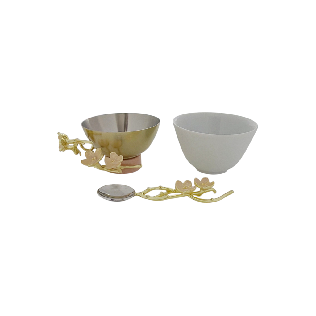 MICHAEL ARAM Cherry Blossom Porcelain Small Bowl with Spoon Michael Aram
