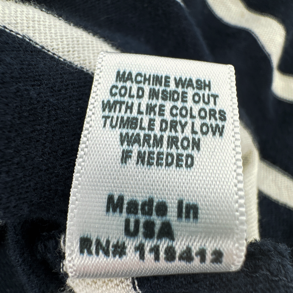 MONROW Stripe Tee in Navy & Cream XS Monrow