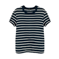 MONROW Stripe Tee in Navy & Cream XS Monrow